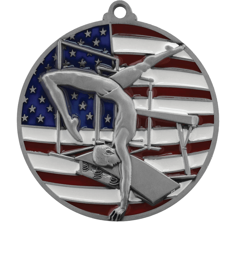 Silver USA Flag Gymnastics Medal