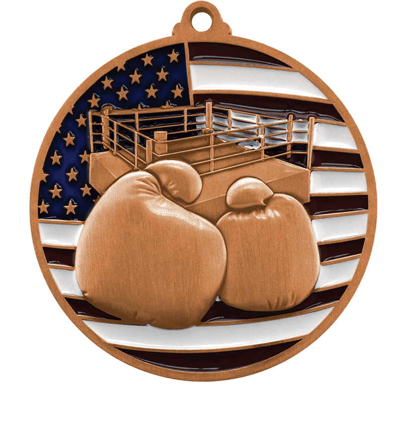 Bronze USA Flag Boxing Medal