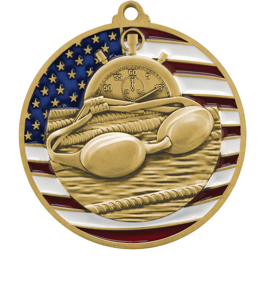 USA Flag Swimming Medal