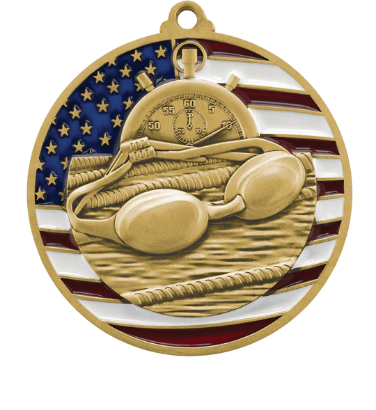 USA Flag Swimming Medal