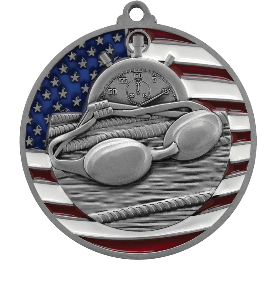 Silver USA Flag Swimming Medal