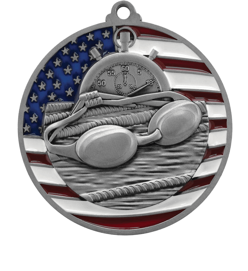 Silver USA Flag Swimming Medal