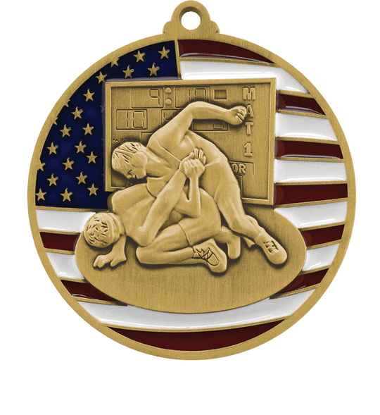 USA Flag Wrestling Medal
