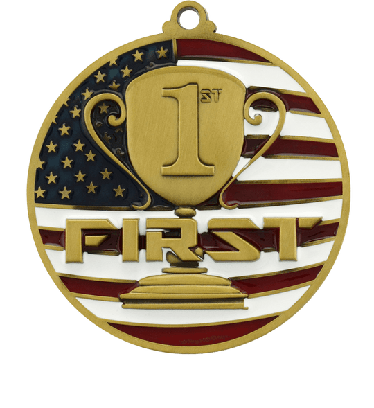USA Flag 1st Place Medal