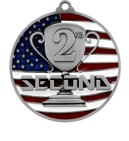 USA Flag 2nd Place Medal