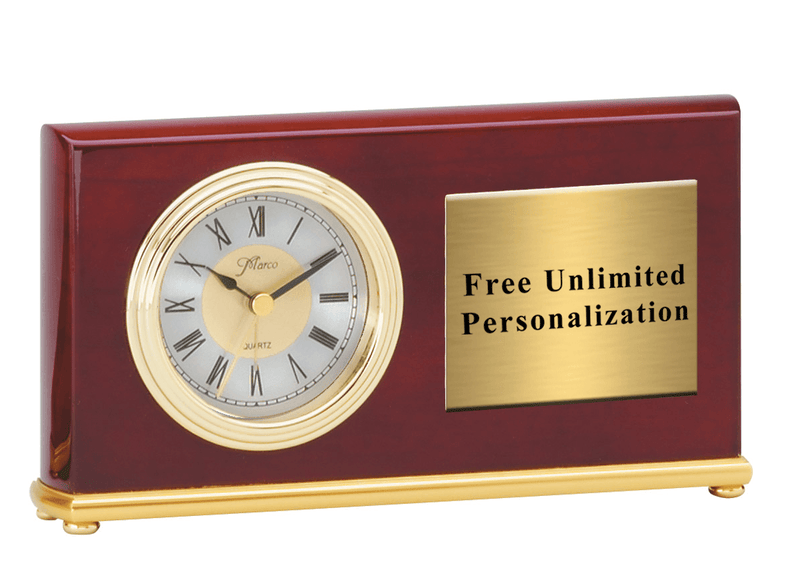 Rosewood Classic Dial Horizontal Clock