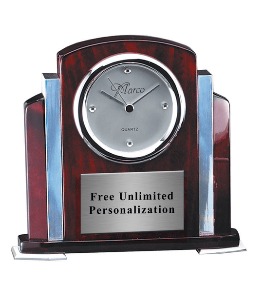 Piano Finish Wood and Aluminum Clock