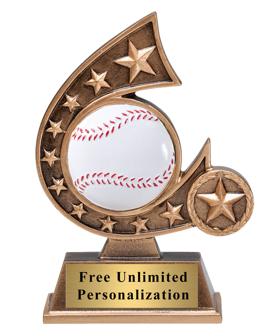 Star Comet Baseball Trophy