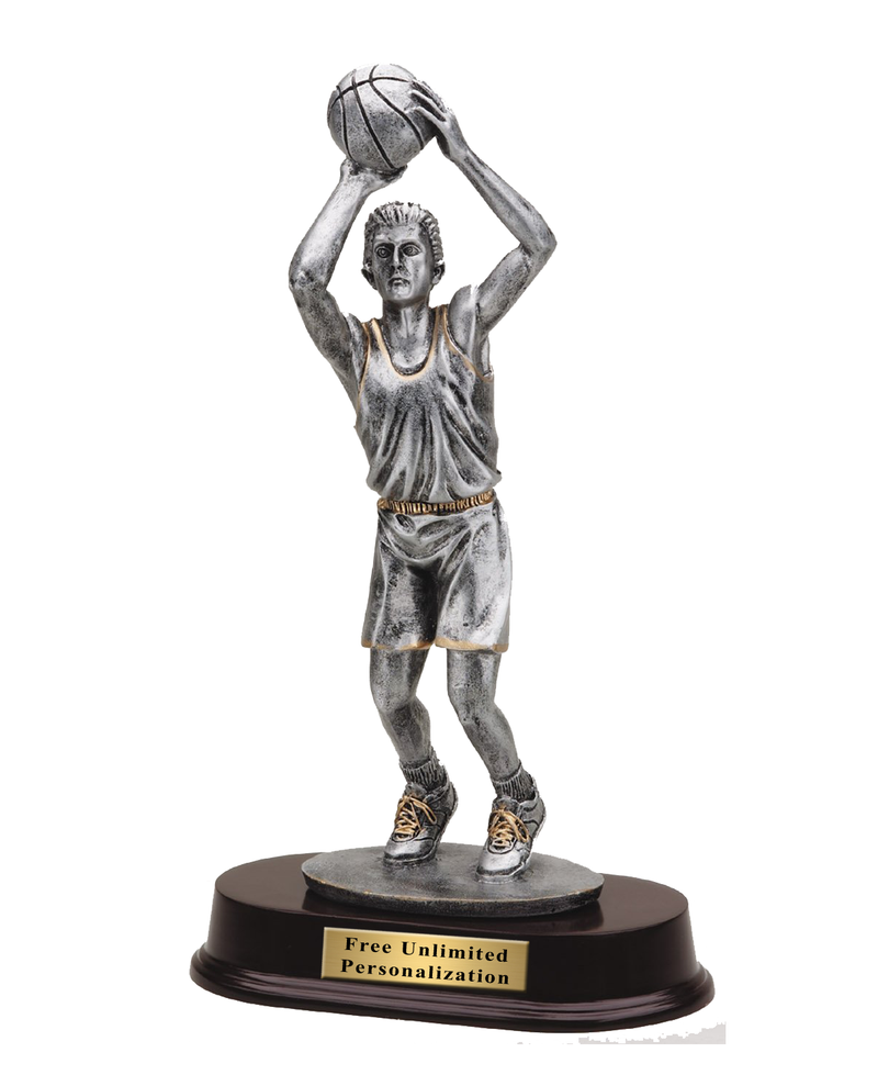 Pewter Finish Basketball Trophy - Male