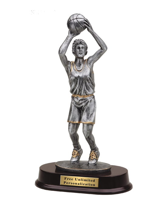 Pewter Finish Girls Basketball Trophy