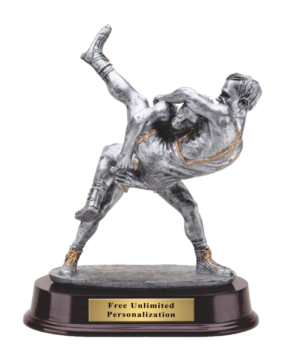 Pewter Double Action Wrestler Trophy