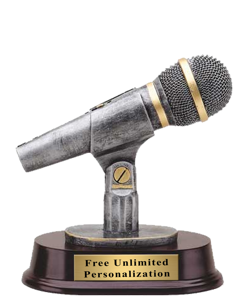 Pewter Finish Microphone Trophy