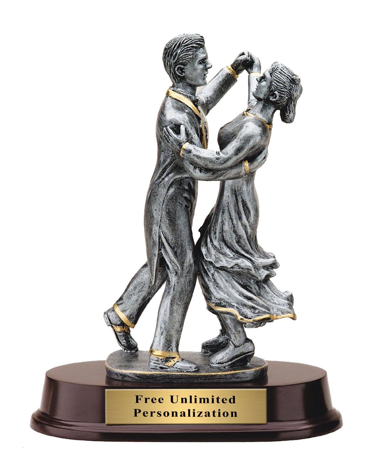 Pewter Finish Ballroom Dance Trophy