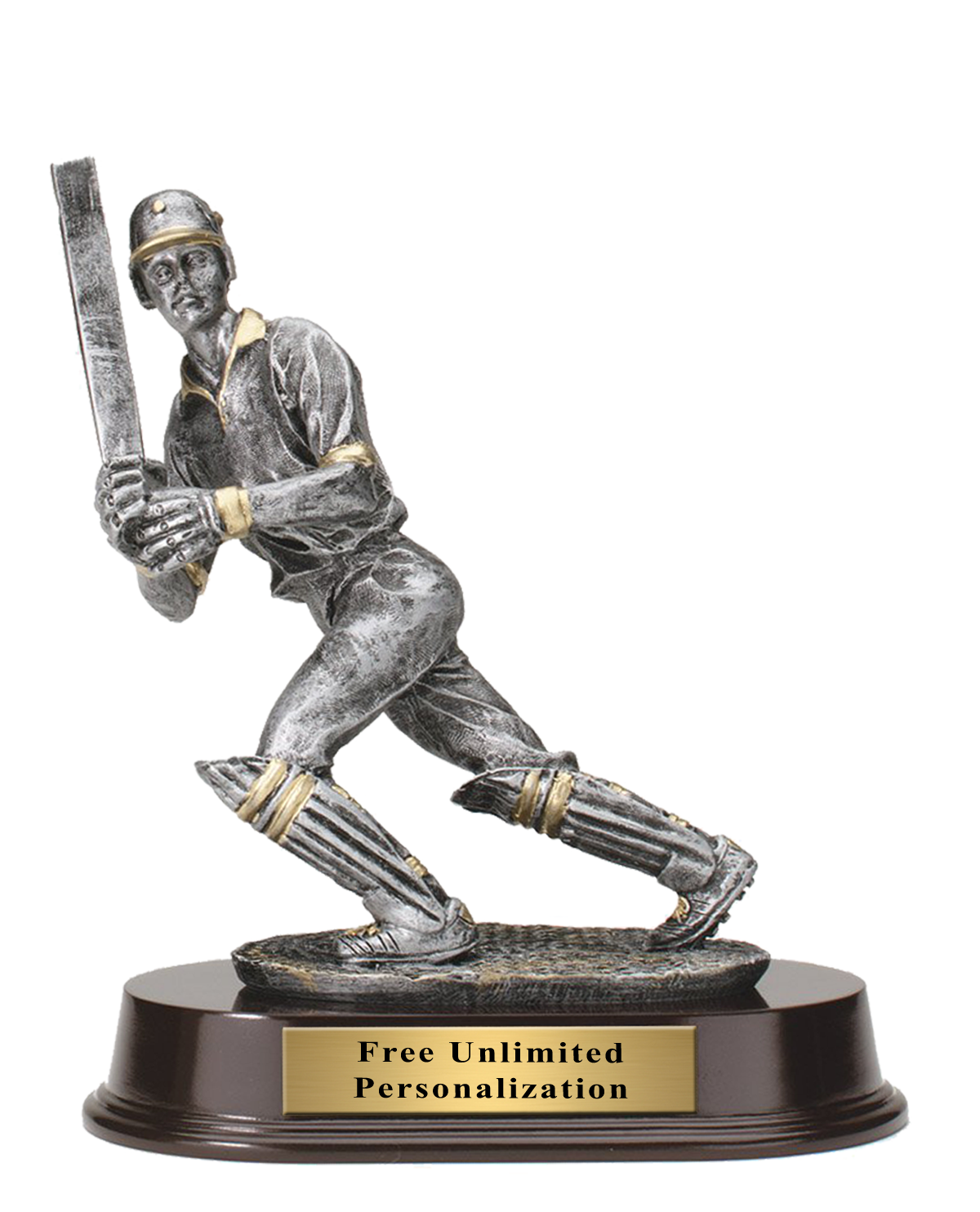 Pewter Finish Cricket Batter Trophy