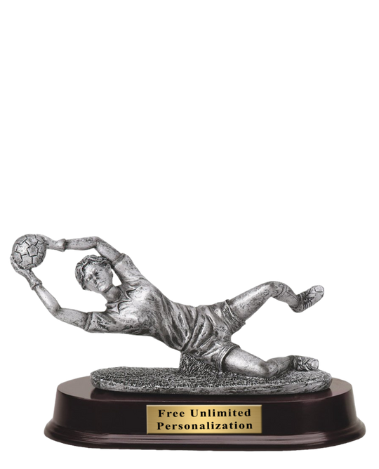 Pewter Finish Soccer Goalie Trophy - Female