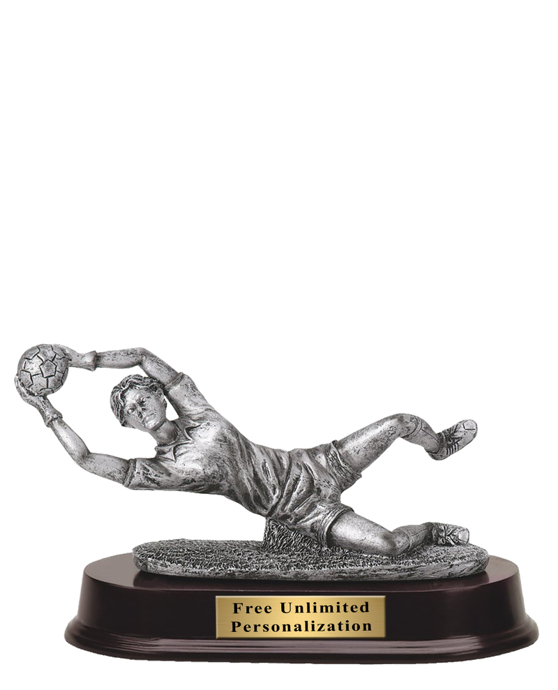 Pewter Finish Soccer Goalie Trophy - Female