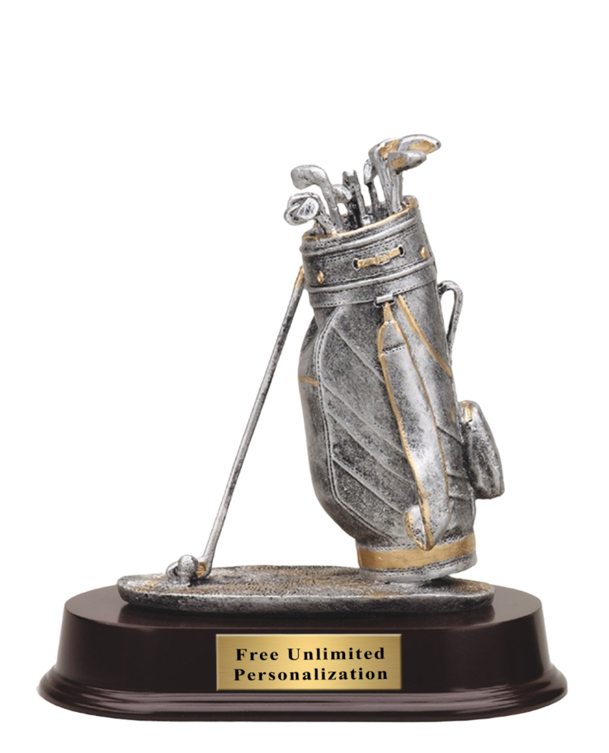 Pewter Finish Golf Bag Trophy