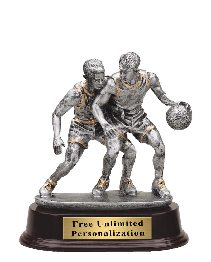 Pewter Double Action Basketball Trophy