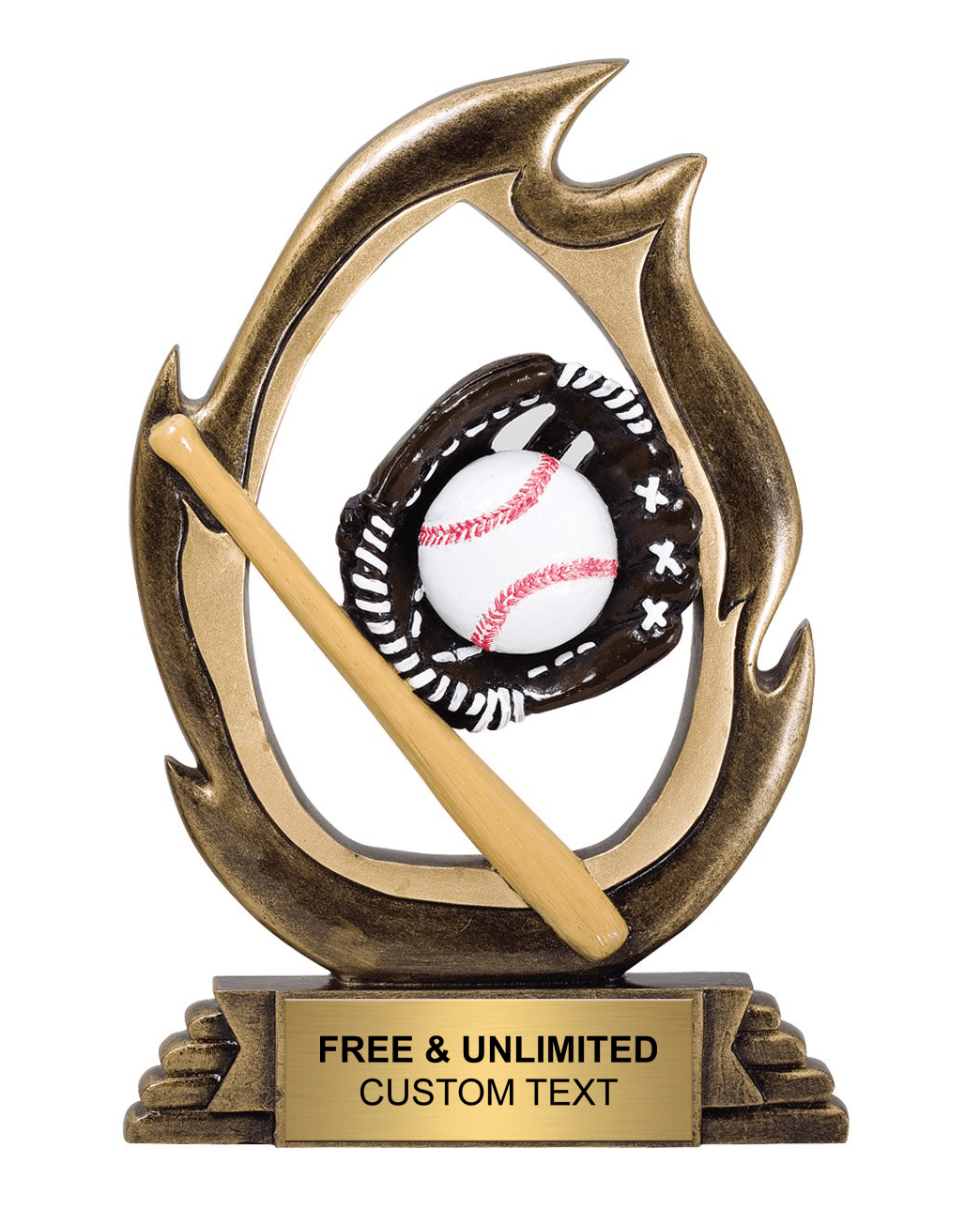 Flame Baseball Trophy