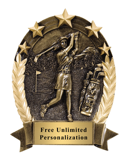 Five Star Oval Golf Award - Female