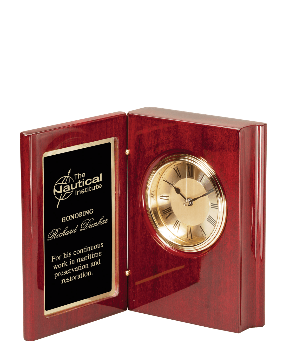 Premium Rosewood Piano Finish Book Clock