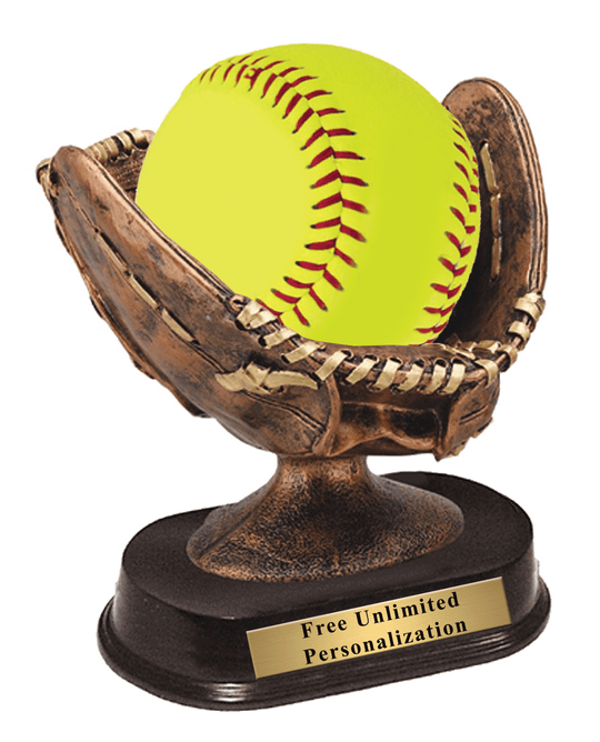 Resin Glove Softball Trophy