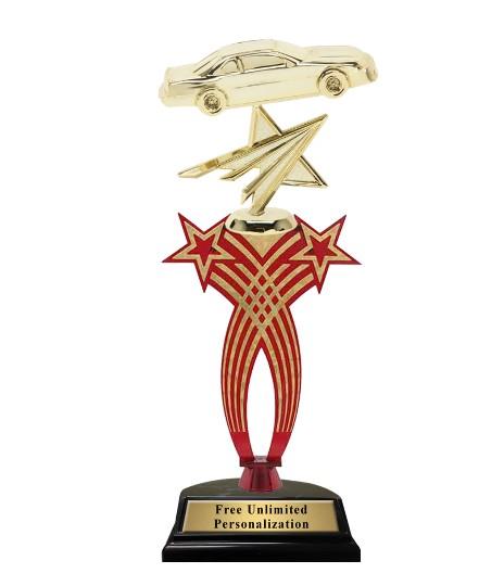 Red Crossed Star CarTrophy
