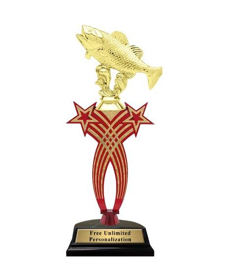Red Crossed Star Fishing Trophy