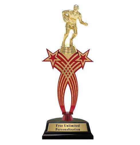Red Crossed Star Rugby Trophy