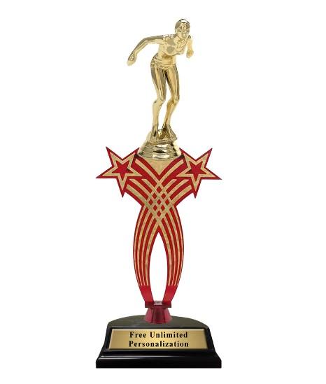 Red Crossed Star Swimming Trophy