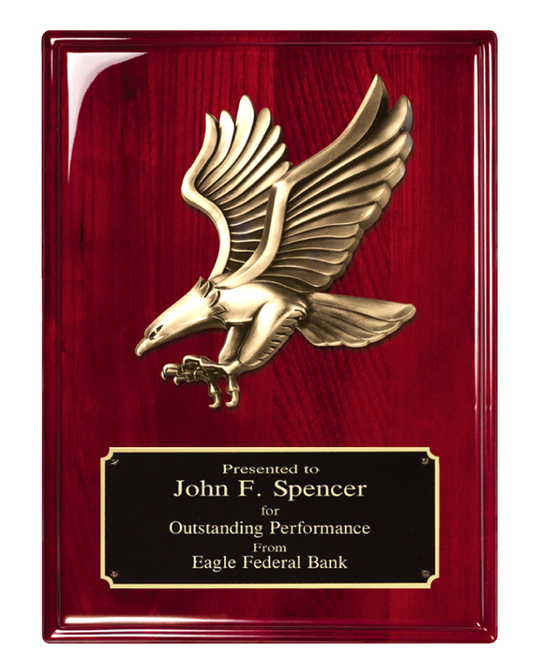 Metal Eagle Mount Rosewood Plaque