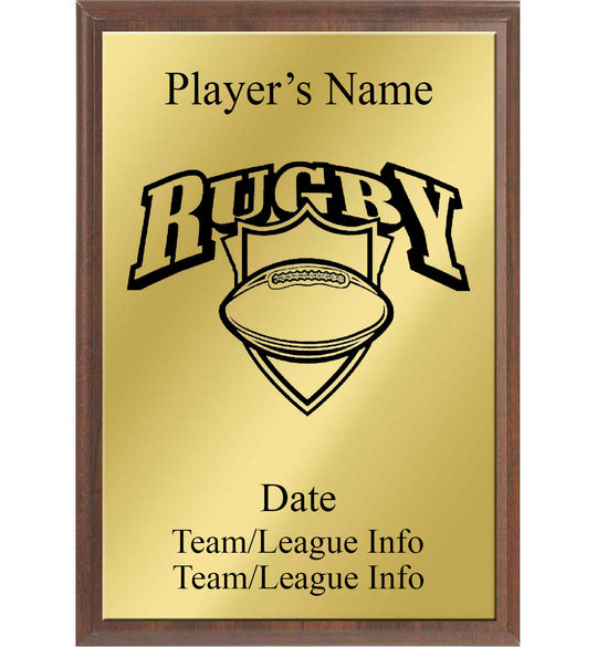 Rugby Silhouette Plaque