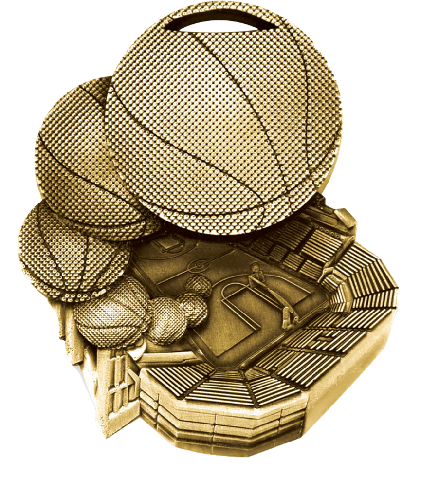Gold Stadium Basketball Medal