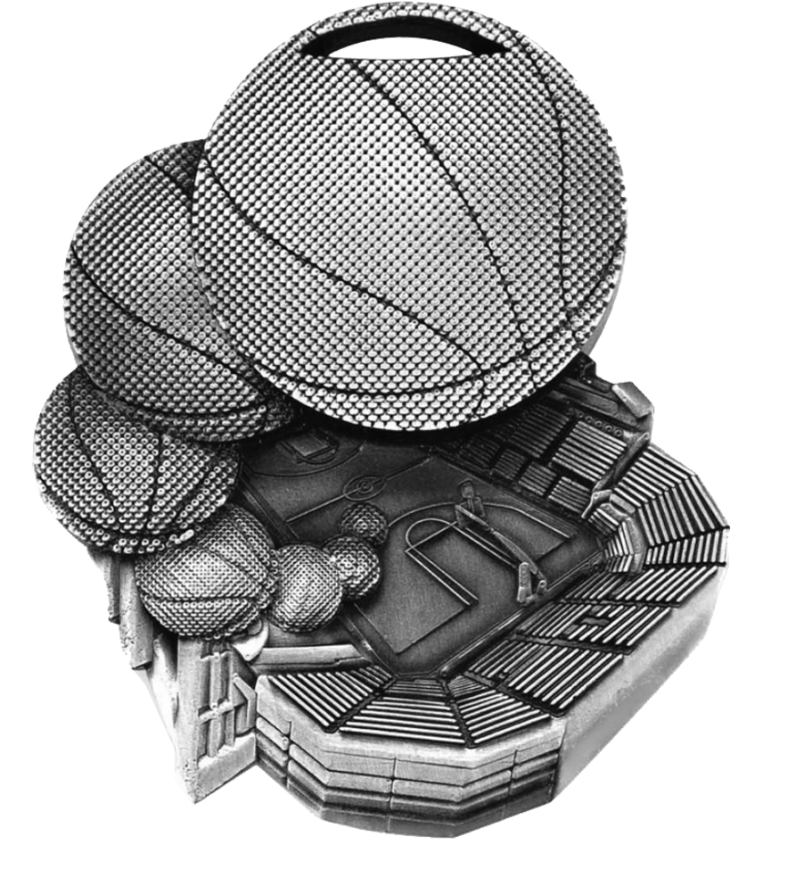 Silver Stadium Basketball Medal