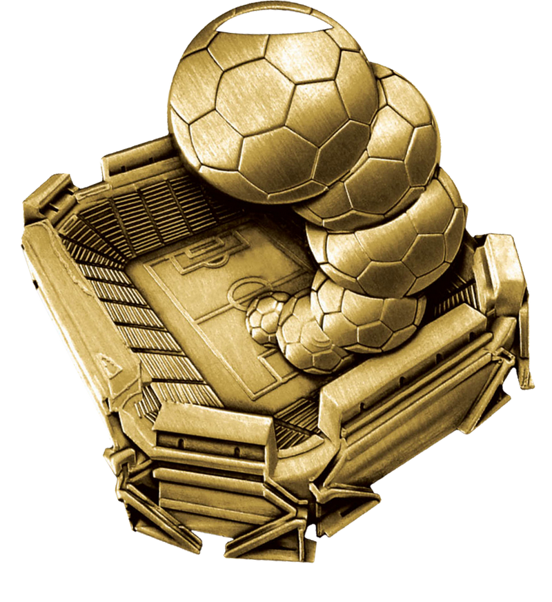 Gold Stadium Soccer Medal