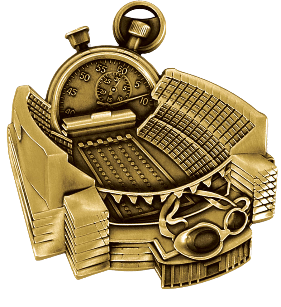 Gold Stadium Swimming Medal