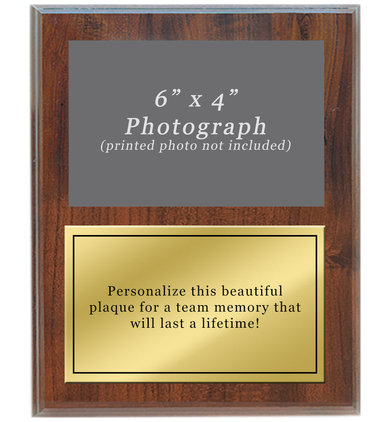 Team Photo Award Plaque With Gold Plate
