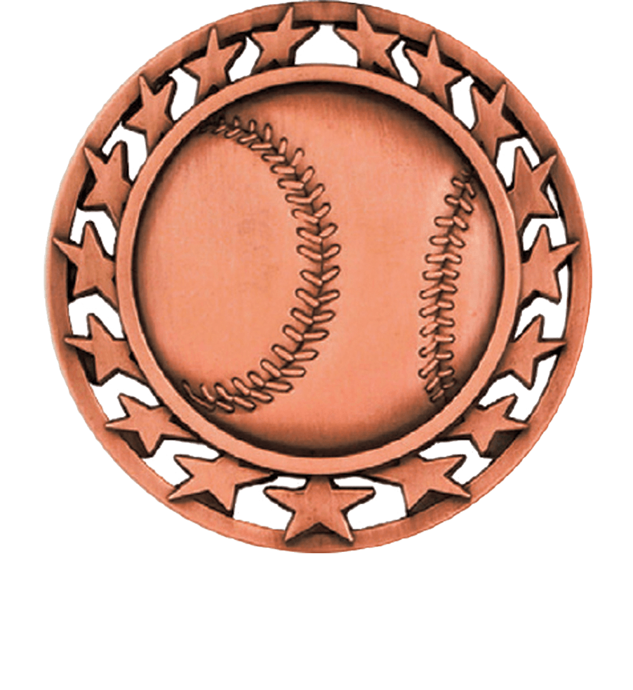Bronze Star Circle Baseball Medal