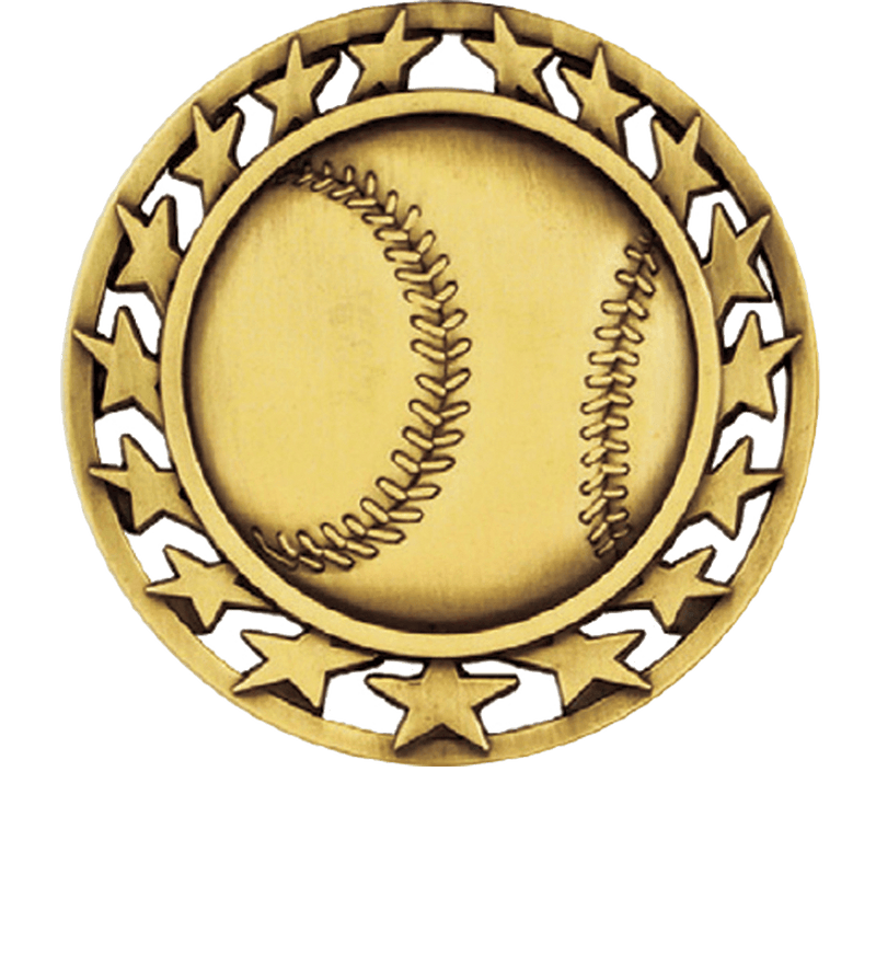 Gold Star Circle Baseball Medal