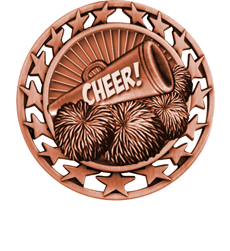 Bronze Star Circle Cheer Medal