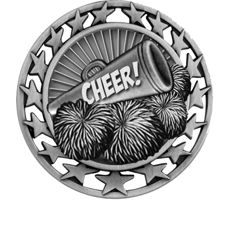 Silver Star Circle Cheer Medal