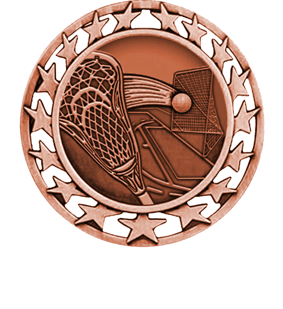 Bronze Star Circle Lacrosse Medal