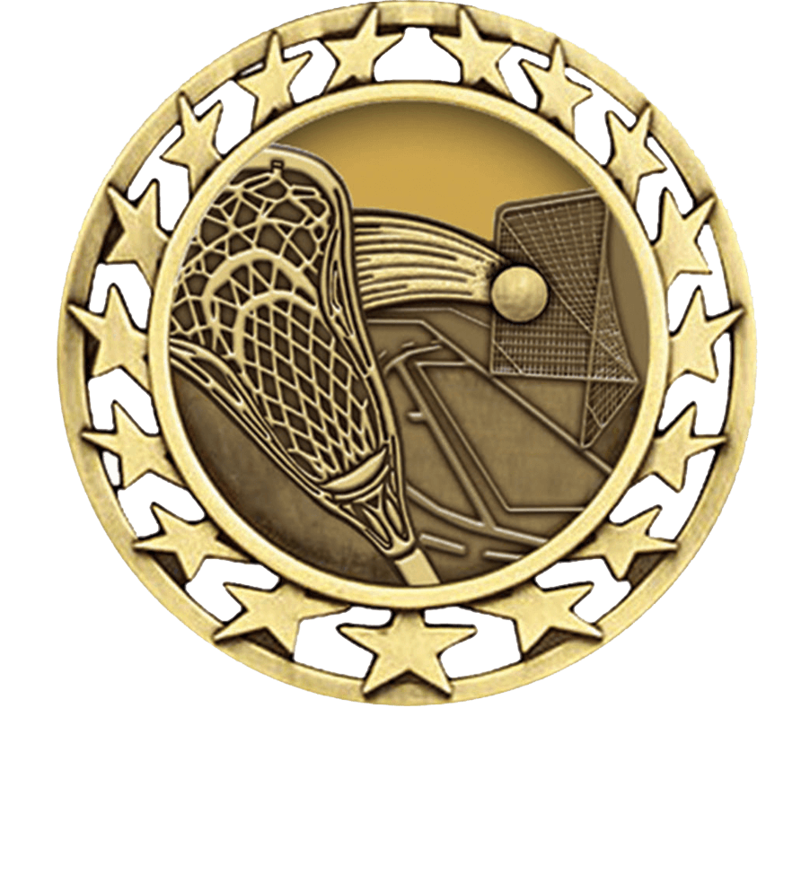 Gold Star Circle Lacrosse Medal