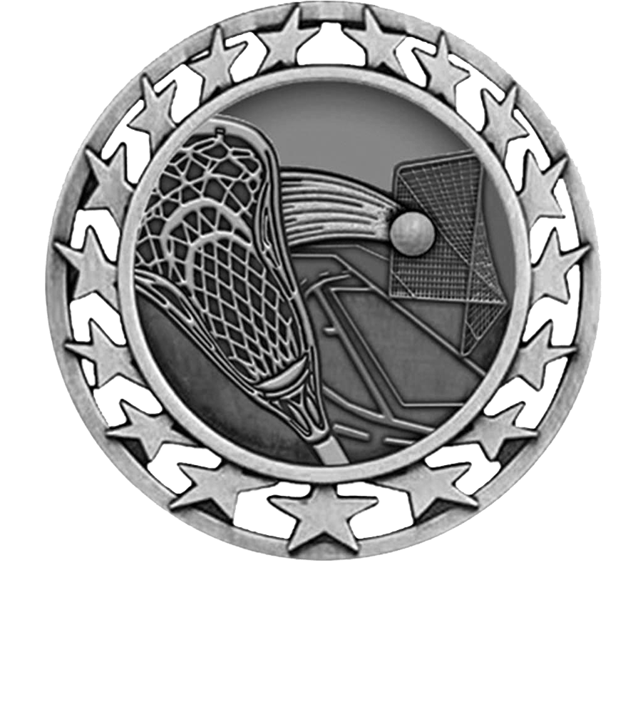 Silver Star Circle Lacrosse Medal