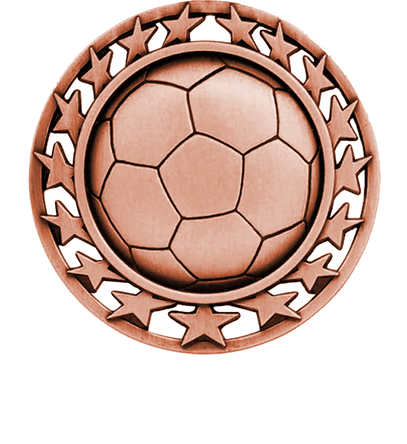 Bronze Star Circle Soccer Medal
