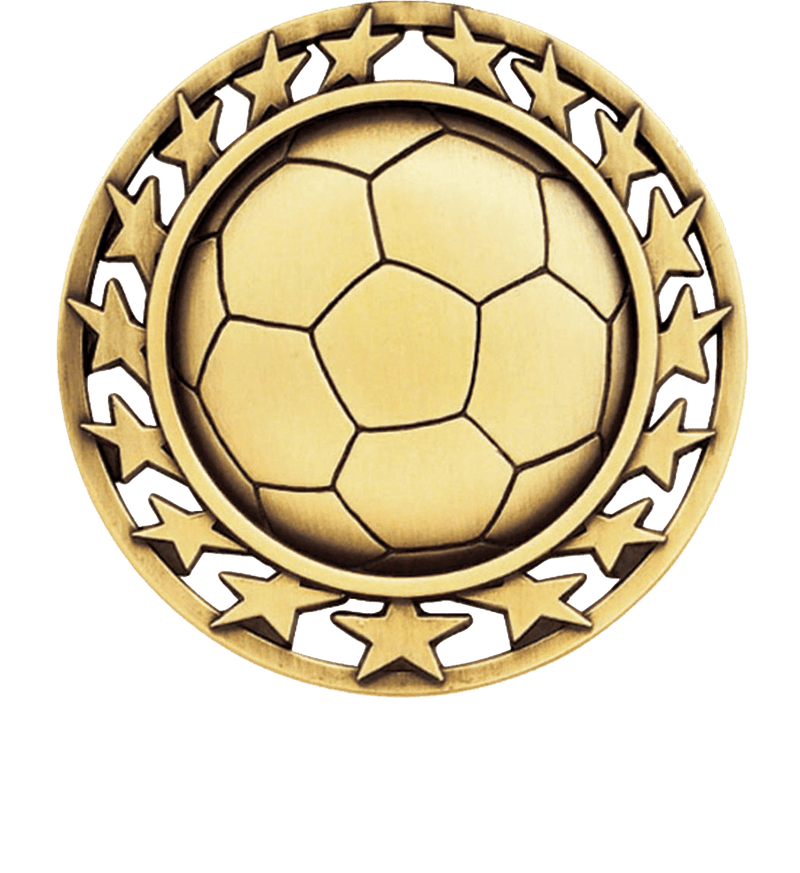 Gold Star Circle Soccer Medal