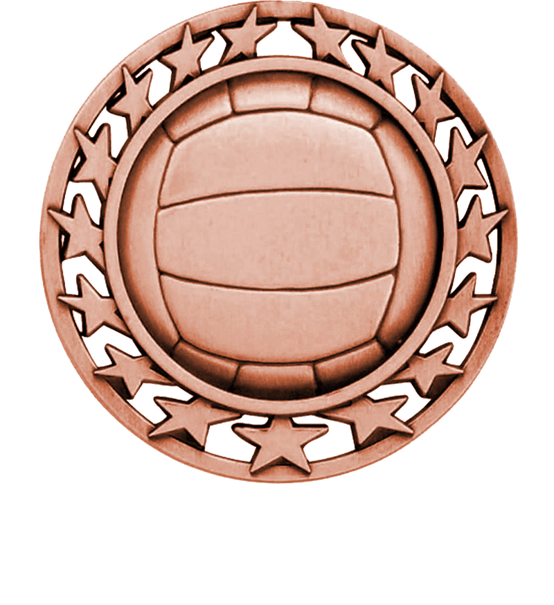 Bronze Star Circle Volleyball Medal