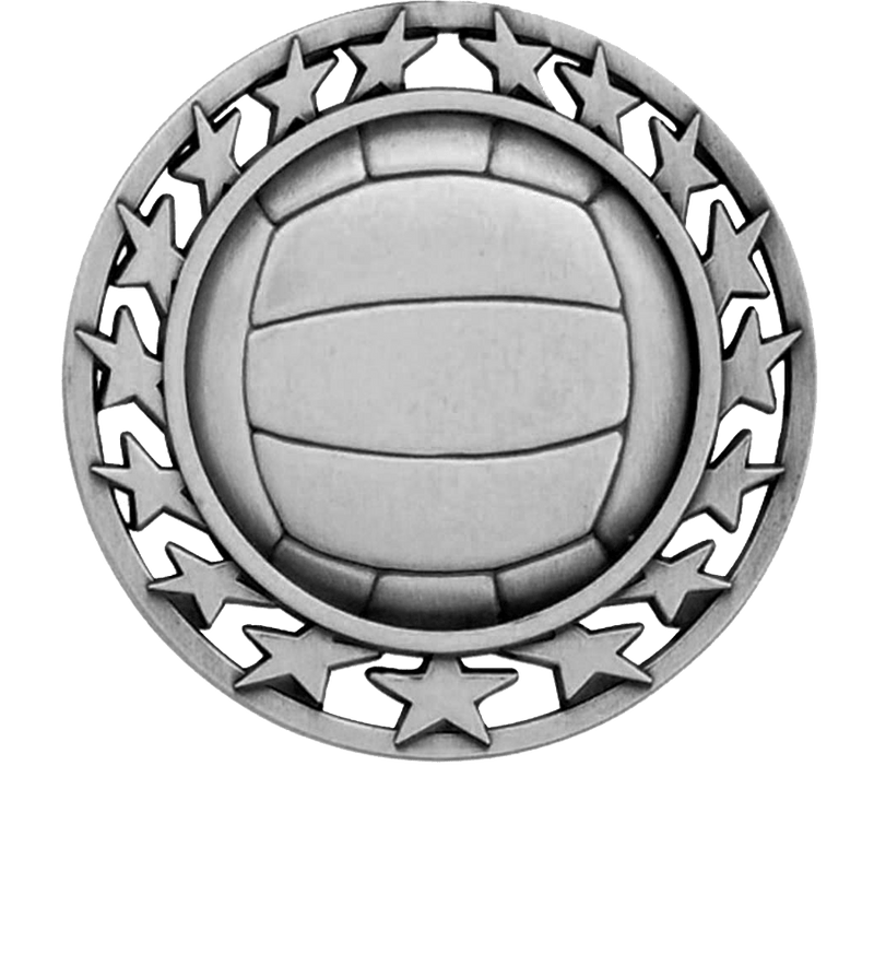 Silver Star Circle Volleyball Medal
