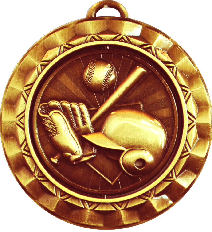 Bronze Spin Baseball Medal