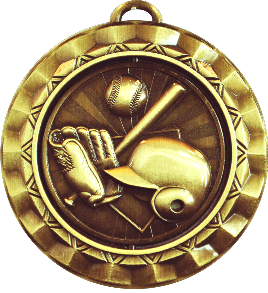 Gold Spin Baseball Medal